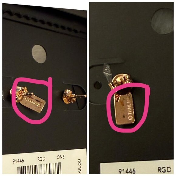 NEW Coach SIGNATURE "C" PAVE BAR Sparkle STUD EARRINGS Rose Gold-tone w/Gift Bag - Picture 13 of 13